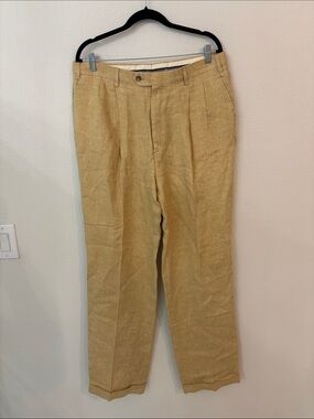 Hickey Freeman Light Tan Linen Blend Chinos